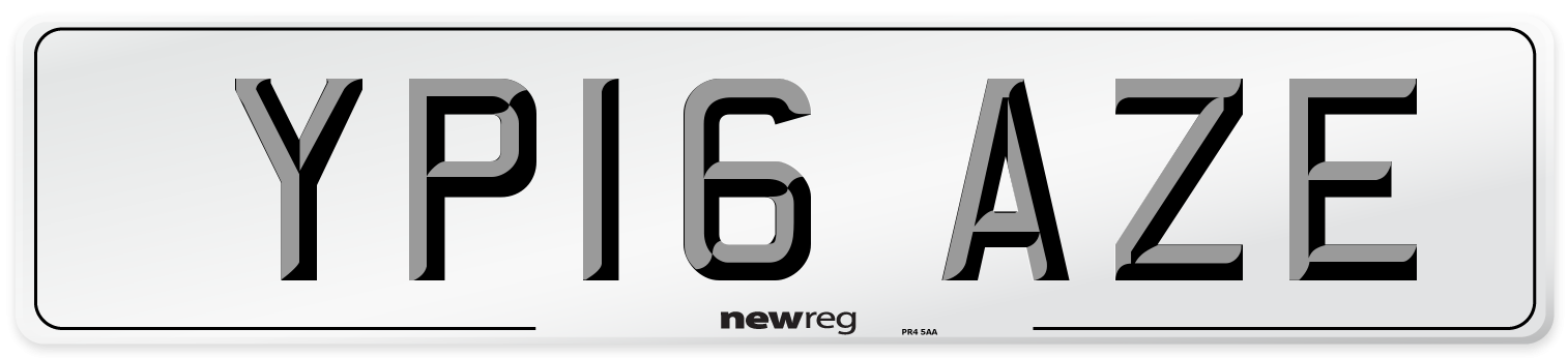 YP16 AZE Number Plate from New Reg